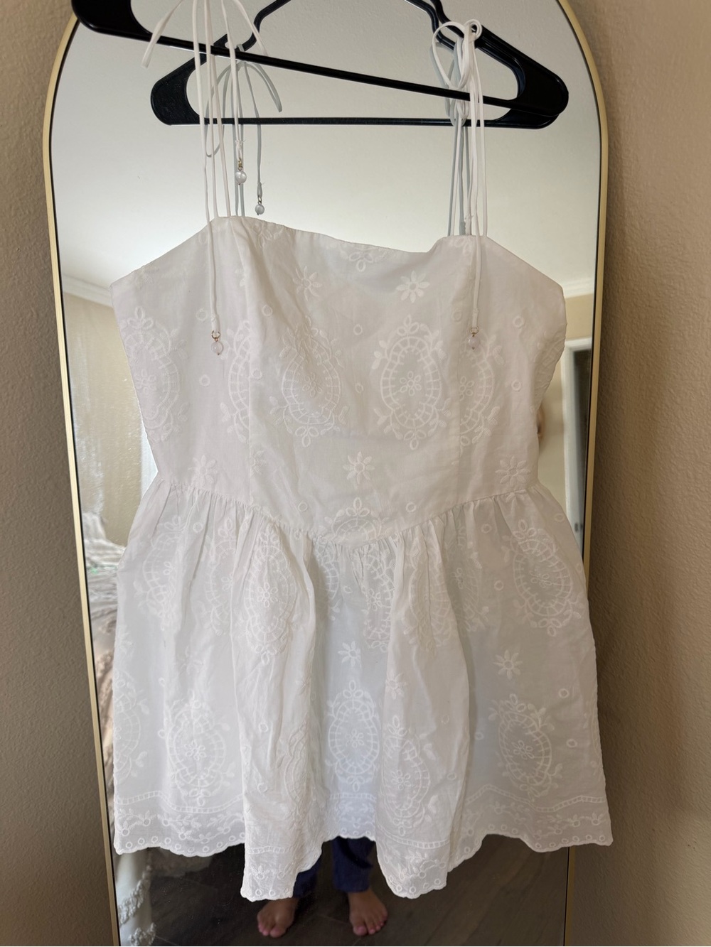White H&M Eyelet Sundress with Spaghetti Straps NWT